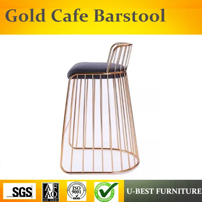 U-BEST outdoor industrial rose gold metal wire stainless steel barstool bar stool
