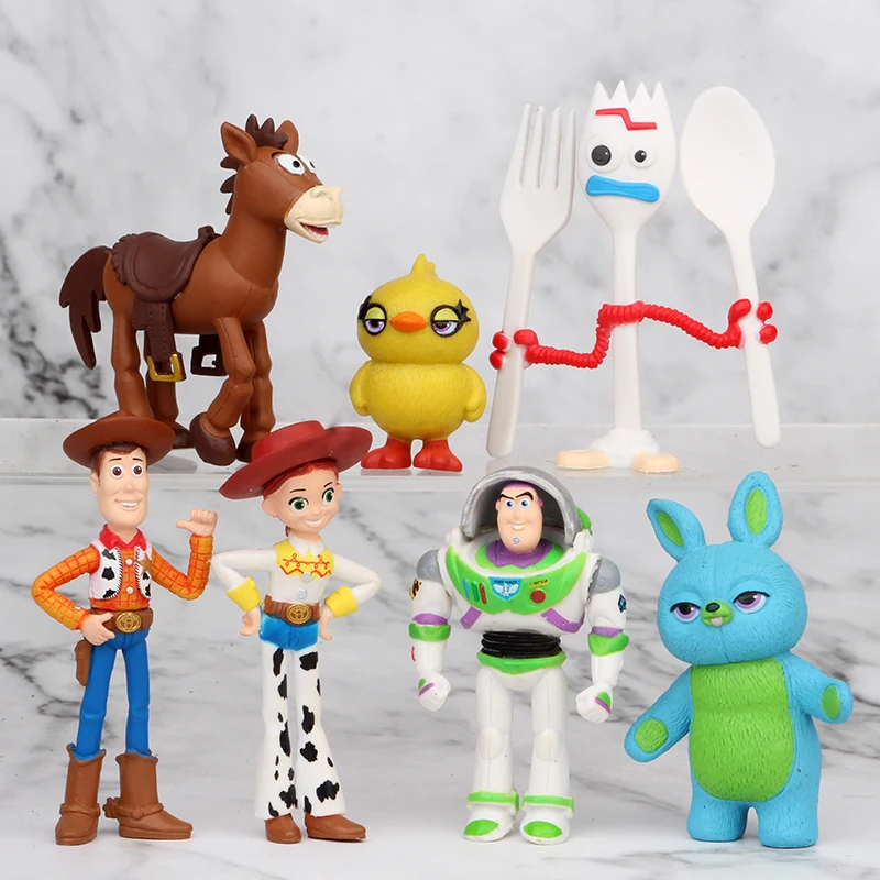 

1-9 stks/set Toy Story 4 Buzz Lightyear Woody Jessie Lotso rex Dinosaurus Bullseye Paard little green men Figuur Speelgoed
