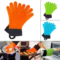1 пара Горячее предложение силиконовые перчатки тепла высокой Температура Защитные перчатки для Пособия по кулинарии Кухня поставки XH8Z DC17