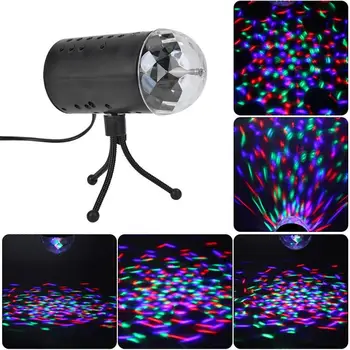 

LED Colorful Rotating Stage Light 3W RGB Crystal Magic Ball DJ Disco Lamp Dropshiping