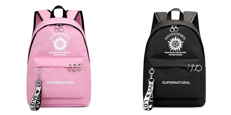 Сверхъестественный рюкзак Sac A Dos Femme черный розовый рюкзаки модные школьные сумки для девочек-подростков Mochila рюкзак для путешествий