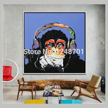 

Thinking Ape with smile - oil painting, abstract painting, portrait painting, hand painted on canvas