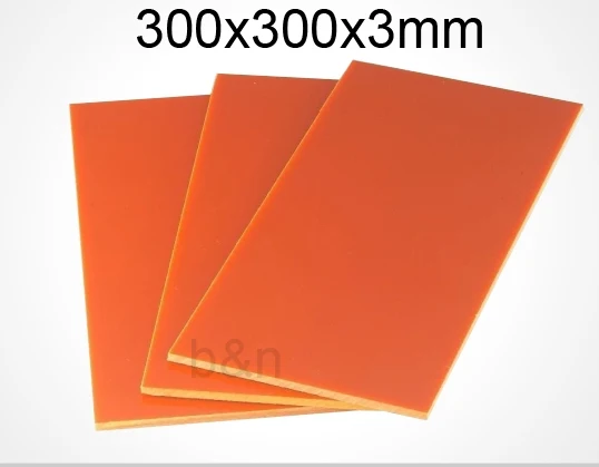 1pcs Bakelite Phenolic Flat Plate Sheet 200 mm x 200mm x 3mm Orange For CNC