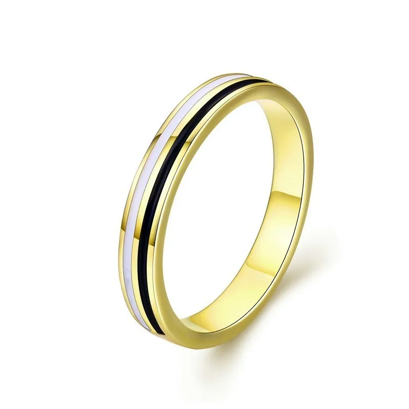 

Golden Engagement Ring for Authentic 925 Sterling Silver Enamel Wide Finger Rings for Fashion Jewelry Mens Gifts SCR523