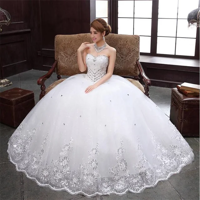 Brand New Glamorous Wedding Dresses Luxury Beading Princess Ball Gown