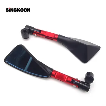 

8 10mm universal cnc motorcycle mirrors Blue Lens Rearview cafe racer Side Mirror FOR gsr 600 versys 650 pcx 125 benelli trk 502