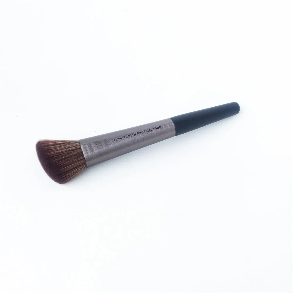 

Brushed Metal Synthetic Hair Makeup Brushes - F109 Contour Definition Brush - Quality Beauty Makeup Face Brush Blender Tool