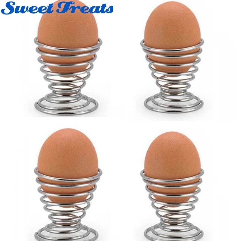 

Sweettreats Stainelss Steel Spring Wire Egg Tray Eggs Holder Stand Storage Set