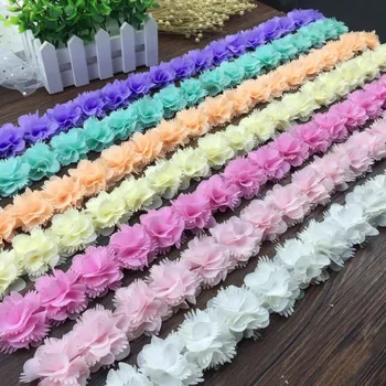 

3D Flower Patches New 26 pcs 8 Leaves Flowers Chiffon Flowers Decoration Handmade DIY Garment Accessories Handcrafted Fabric