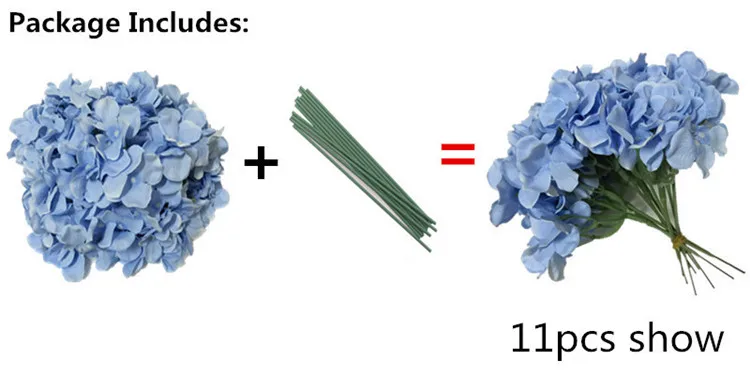 11 шт./партия удивительные красочные декоративные цветы для свадебной вечеринки Роскошные искусственная Гортензия шелк DIY цветок украшение для дома