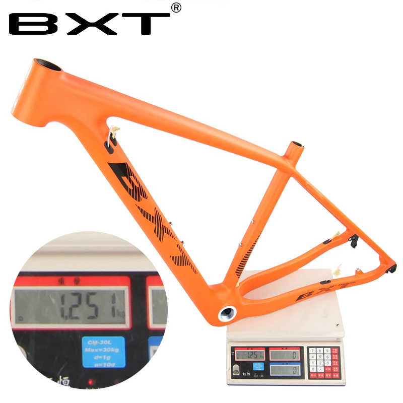 Cheap 29er Full carbon fiber mountain bike frame carbon MTB bicycle frame orange frameset BSA Disc brake frames orange S M L 5