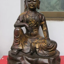 Bi003549 2" Тибет vintage Бронзовый позолоченная Статуя Гуань инь Бодхисаттва безудержной Свободы