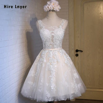 

HIRE LNYER Custom Made Formal Party Gowns Lace Up Illusion Appliques Bridesmaid Dresses For Junior Alibaba Retail Store