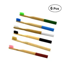 6 шт. эффективная щетка с напылением из бамбукового угля очиститель зубов Зубная щетка нейлоновая щетина Экологичная Comfortabele зубная расческа