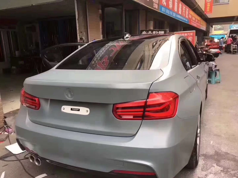 Satin Cement Grey Vinyl Film Wrap-4