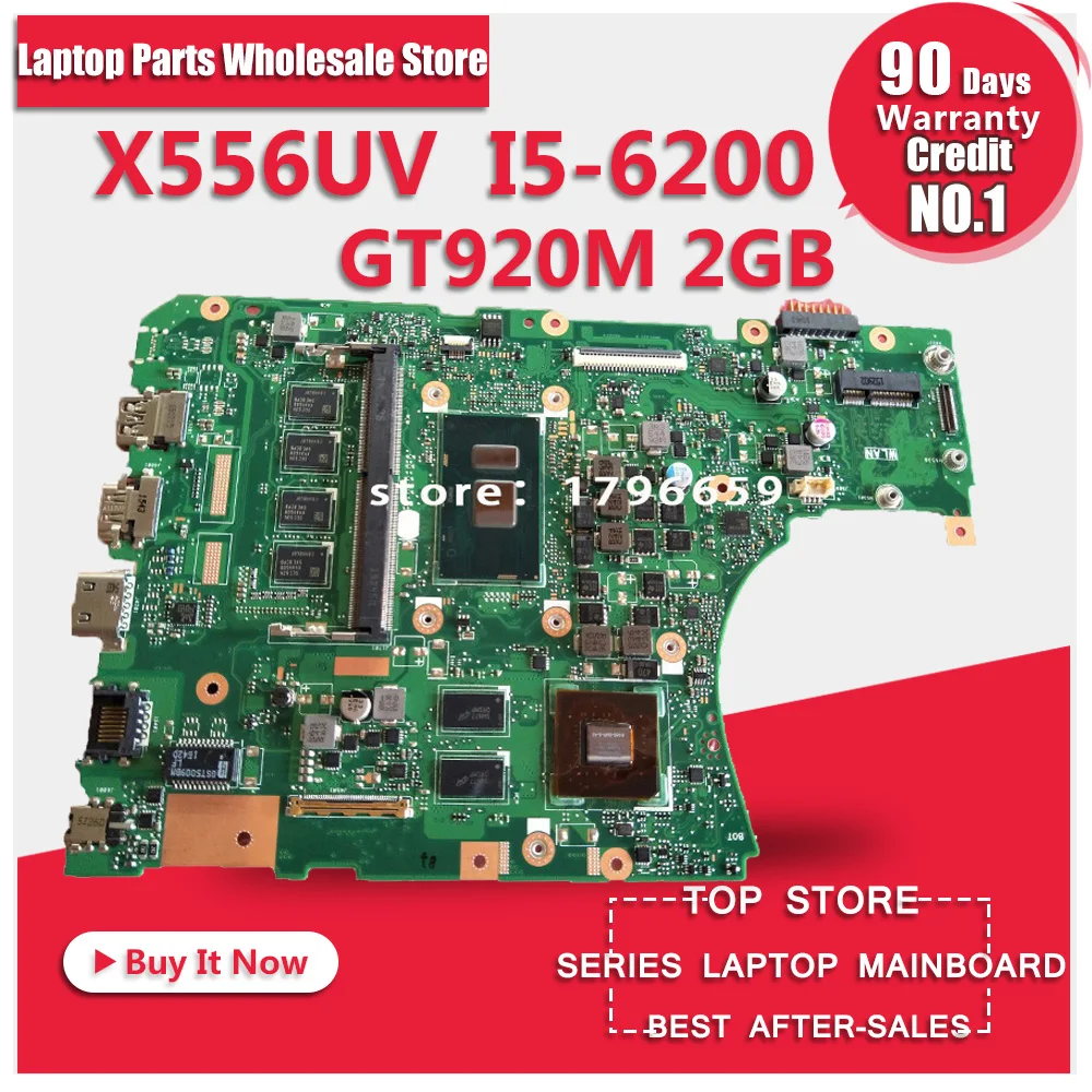 

For X556U X556UV ASUS X556UV X556UB X556UR X556UF X556UJ Motherboard CPU I5-6200U REV:3.0 GeForce 920M 2GB Fully tested