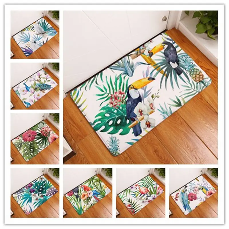 

Flannel Carpet 3D Printed Animal Floral 40x60cm 50x80cm 1pc/lot Doormat Tapete Kitchen Mat Carpets For Living Room Bedroom Tapis