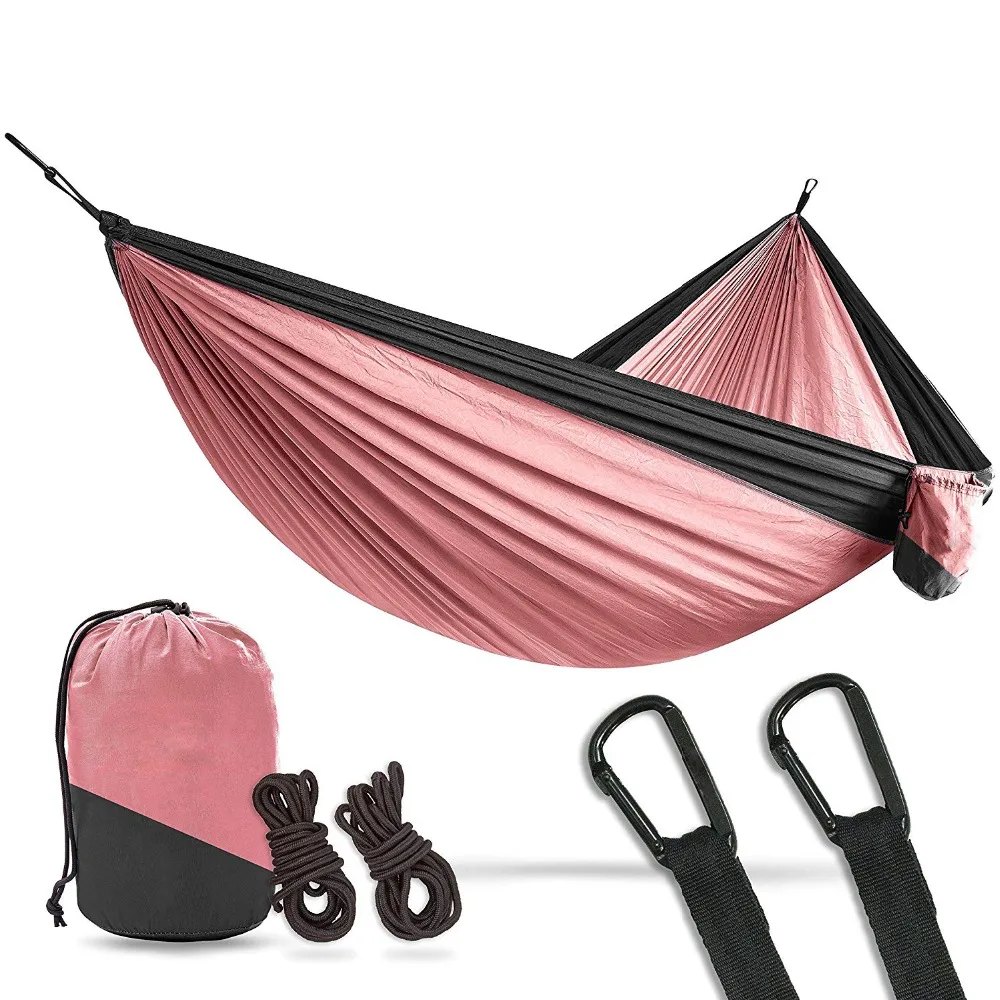 

2 Person Double Camping Hammock XL 10 Foot Nylon Portable Heavy Duty Holds 700lb for Sitting Hanging Big Crazy Promotion Sale