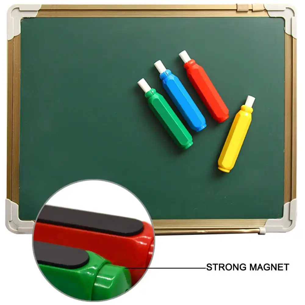 Magnetic Chalk Holder Chalkboard Accessories for Student Teacher Classroom Teaching Dustless Double Spring Chalk Pen Holder R Auto-Adjust Chalk Clip 6 Pcs//Pack TOOGOO