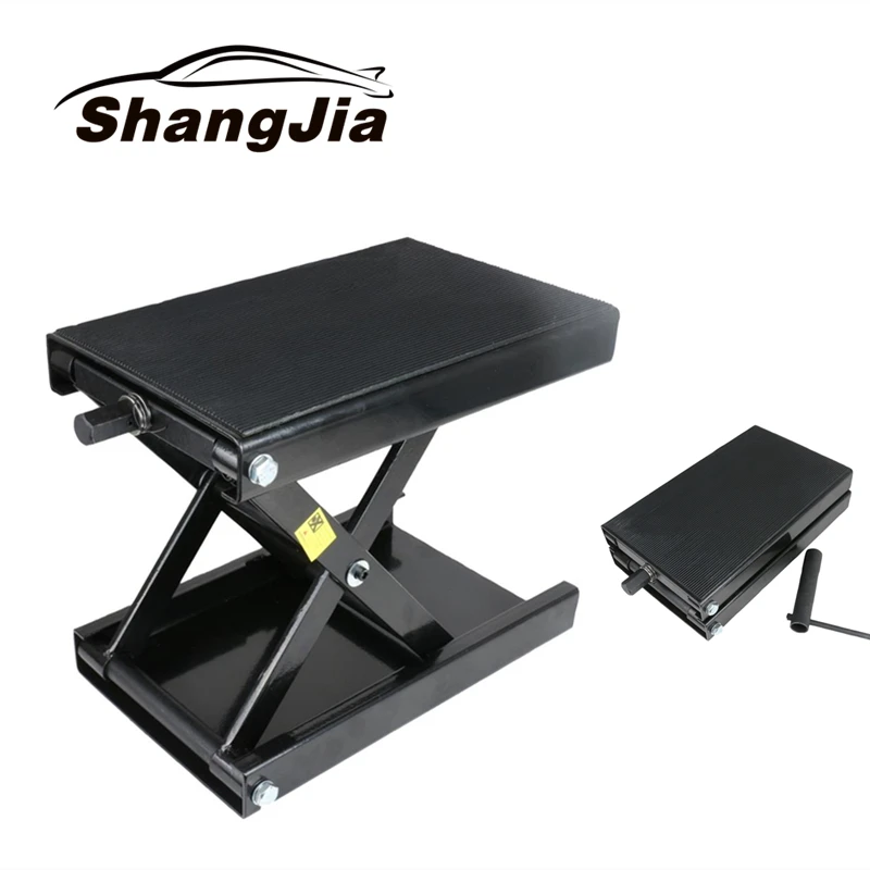 

Motorcycle Jack Scissor Lift Hoist Stand 1100LBS Wide Deck Motorcycle Dilated Center Garage Shop Stand Portable