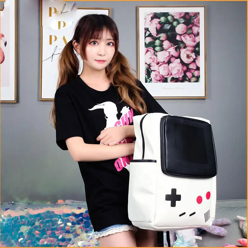 Новый стиль японский рюкзак GameBoy черного и белого цвета игровая консоль аниме