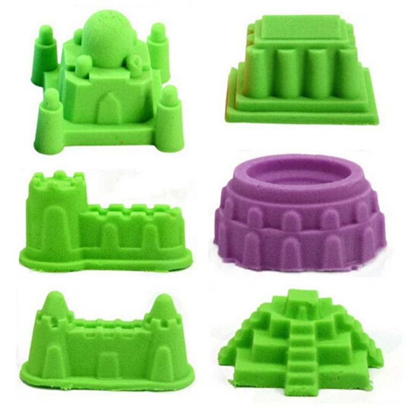 6pcs set World ancient Building Castle Mold Novelty Indoor Beach Toys Model Clay for Moving Magic