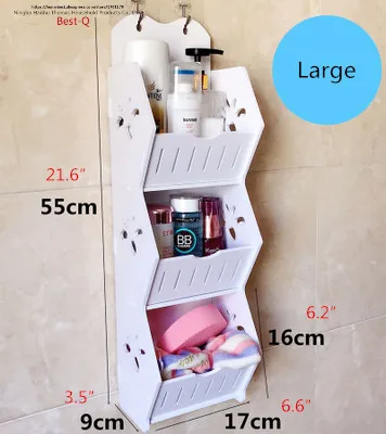 Полка для ванной комнаты, настенная, стойка для хранения, домашняя укрупнение, простая сборка, напольная стойка - Цвет: Sakura - large