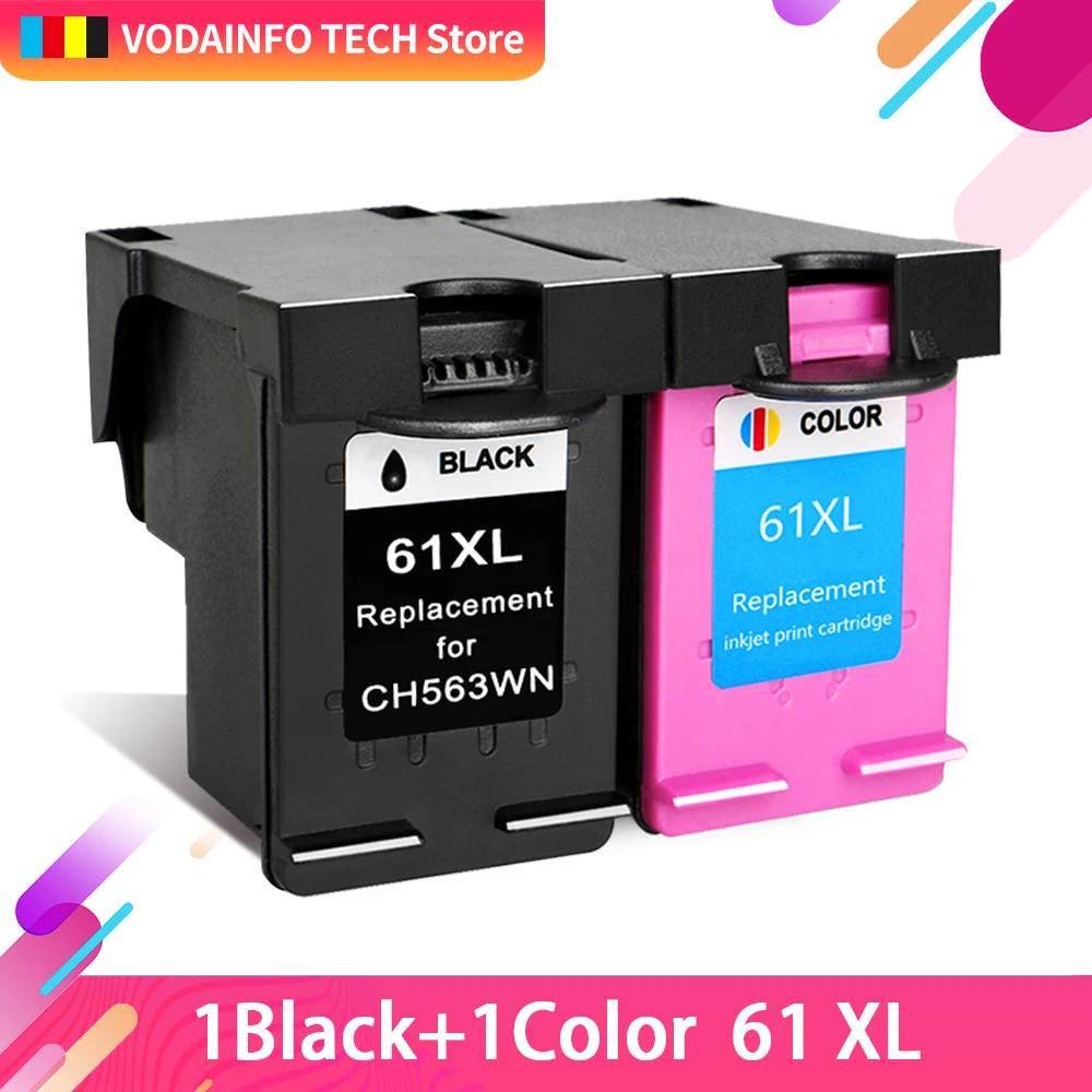

QSYRAINBOW 2color 61XL Ink Cartridge Replacement for HP 61 HP61 XL Compatible for Deskjet 1000 1050 1050A 1510 2000 2050