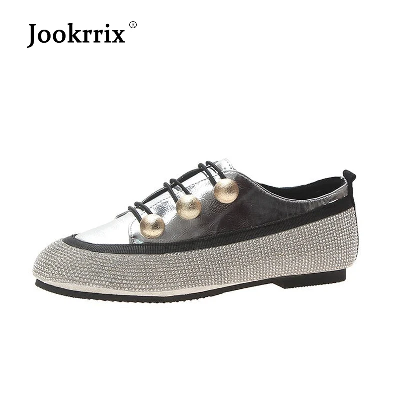 

Jookrrix Shoes Women Fashion Brand Crystal Sneakers zapatillas mujer chaussures femme Rhinestone Ladies footware Bling Silver