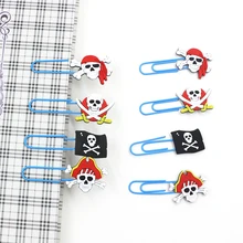 8 шт./компл. мультфильм Мини Пират клипса ПВХ закладки Книга Марка бумага фото держатель для записок офисный Планировщик подарок