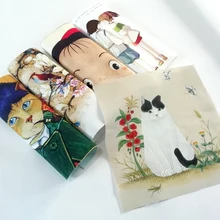Хлопок Холст мультфильм ткань девушка дизайн лоскутное diy шитье ткань украшение для детской комнаты 27x28 см 5 шт. сумка decora D30