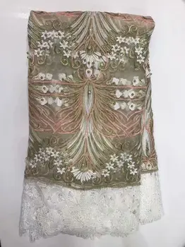 

African Lace Fabric 2018 High Quality Embroidered French Nigerian Guipure Lace Fabrics Swiss Voile lace in switzerland Beads