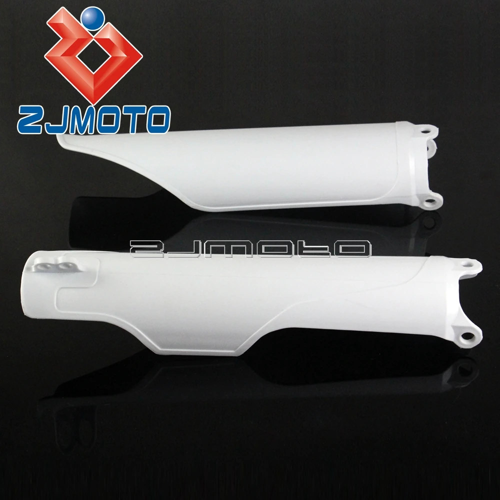 ZJMOTO Supermoto Motorcycle White Fork Guards CR125 CR250 2004 2007