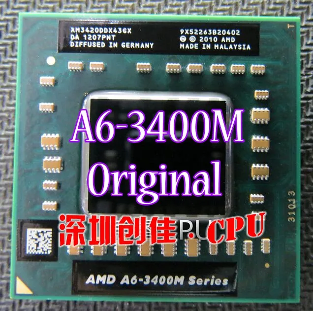 Бренд оригинальный AMD ноутбук Тетрадь Процессор процессор A6-3400M 1,4 ГГц разъем FS1 A6 3400 м AM3400DDX43GX Бесплатная доставка