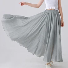 Горячая Женская половина сплошной цвет тонкая эластичная талия А-силуэт большой подол для лета MSK66