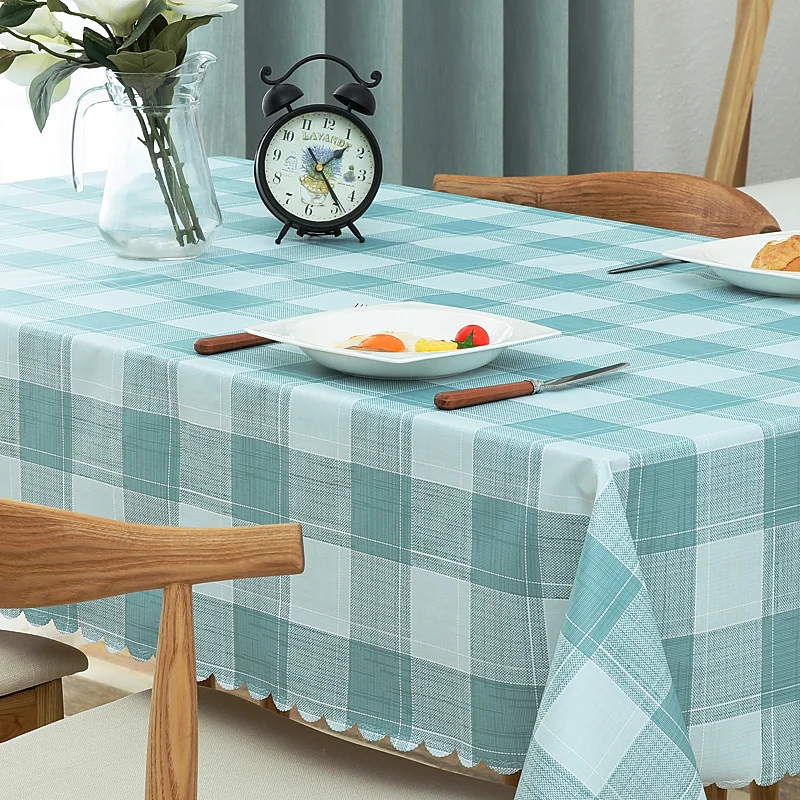 Водонепроницаемая и маслостойкая нескользящая пвх пластиковая одноразовая скатерть решетка круглая прямоугольная скатерть