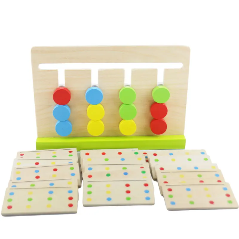 

Wooden Montessori Toys Baby Montessori Four Colors Matching Games Montessori Math Materials Juguetes Brinquedos MG2864H