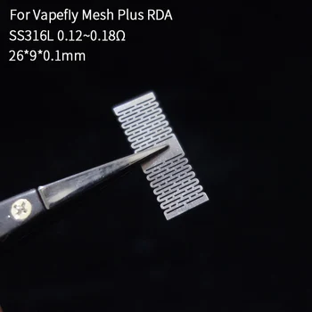 

12pcs/lot Prebuild Coil SS316L 0.12-0.18ohm For Vapefly Mesh Plus RDA Rebuildable Mesh Coil Wire Sheet Coil Head