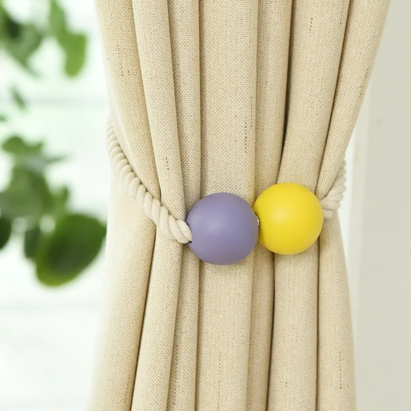 Магнитный держатель для штор s сферическая штора Hoder Tie Rope двухсторонняя Магнитная занавеска украшенный галстук мяч CP102D3 - Цвет: color 6