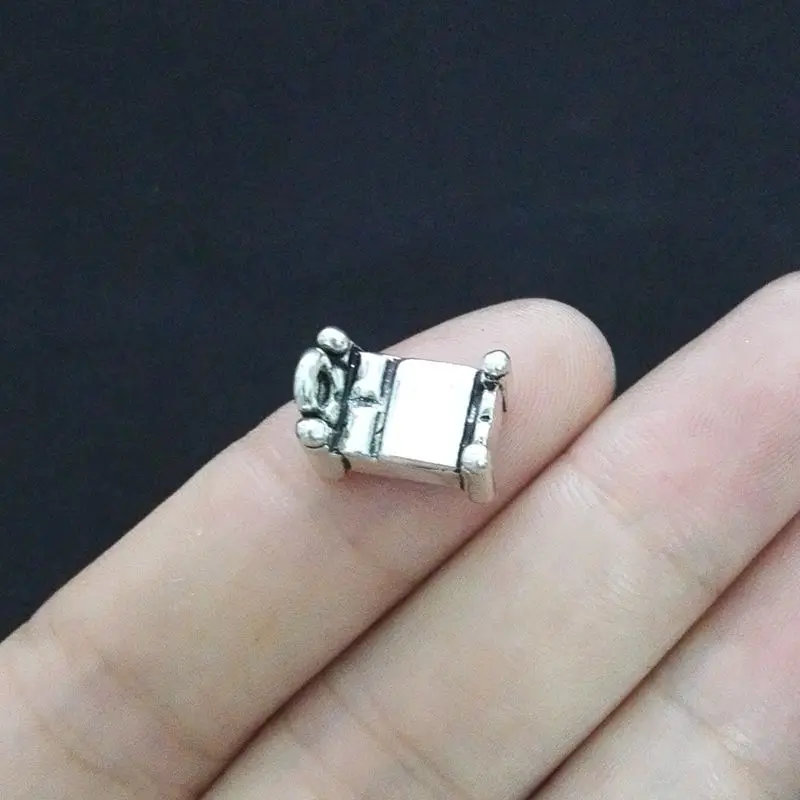 10pcs 8*13mm bed charm antique silver tone diy Jewelry making 10pcs 8*13mm bed charm antique silver tone diy Jewelry making
