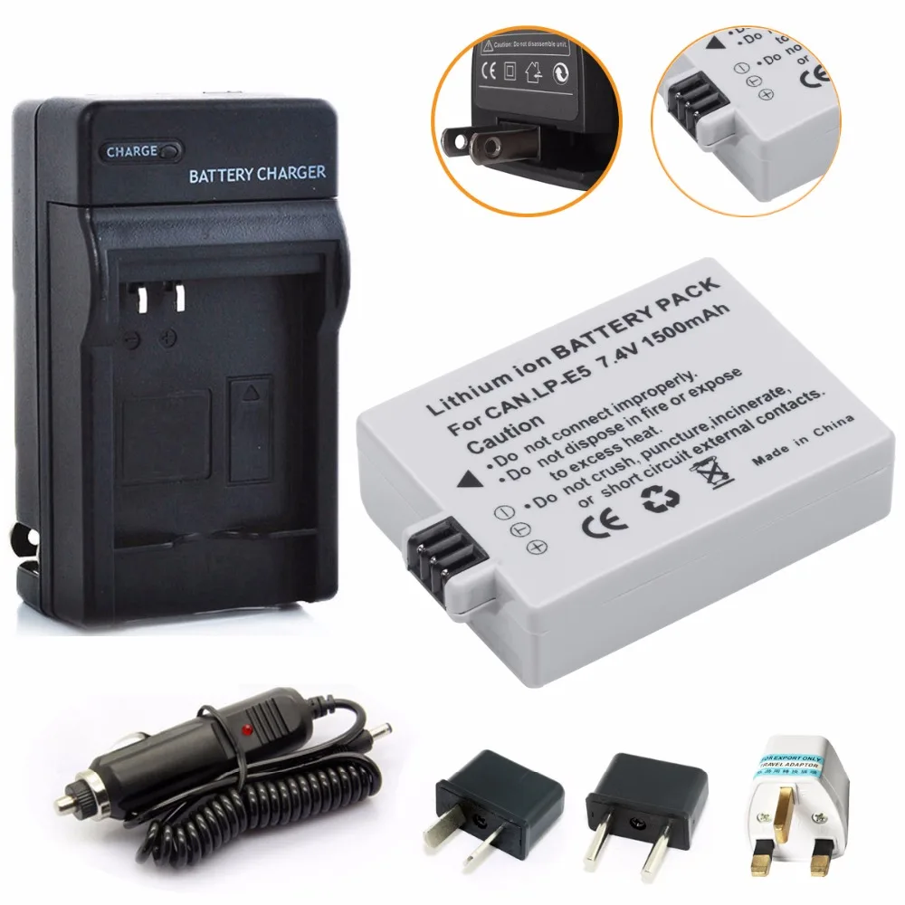 Probty LP E5 LPE5 LP E5 Battery + Charger For Canon EOS Rebel XS Rebel