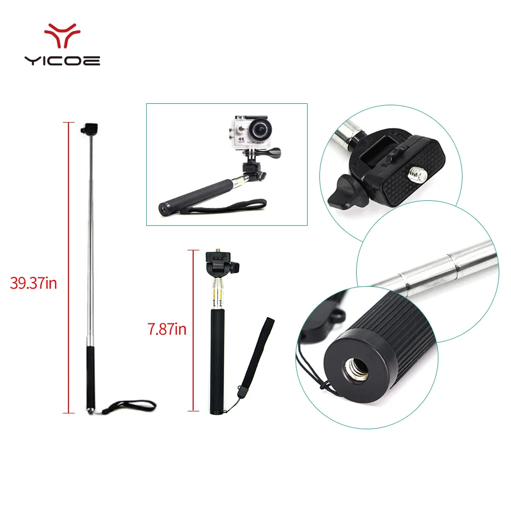 Case Tripod Mount Stick Adapter for GoPro hero 7 6 5 Gopro 4 3 Session SJCAM Xiaomi yi 4k Action Sport Camera Accessories Kit