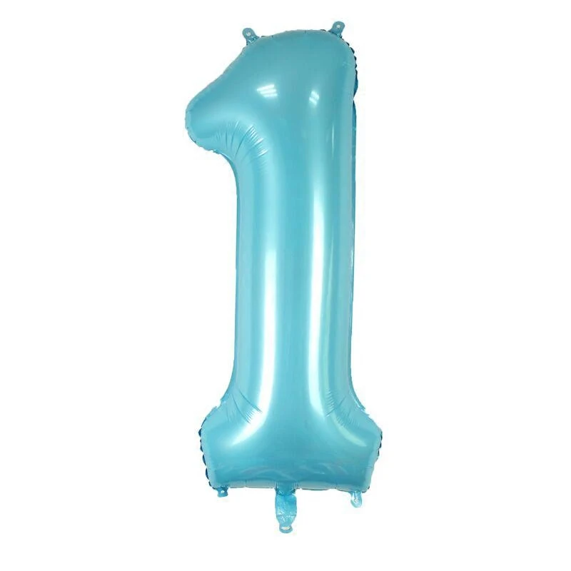 Big Size 40 inch Sky Blue Foil Balloons Number 1 Digit Air Balls