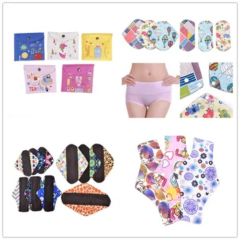 

1PCS Long Panty Liner Flower Printed Menstrual Pad,Bamboo Charcoal,Mama Cloth Menstrual Sanitary Reusable Washable Mix Size