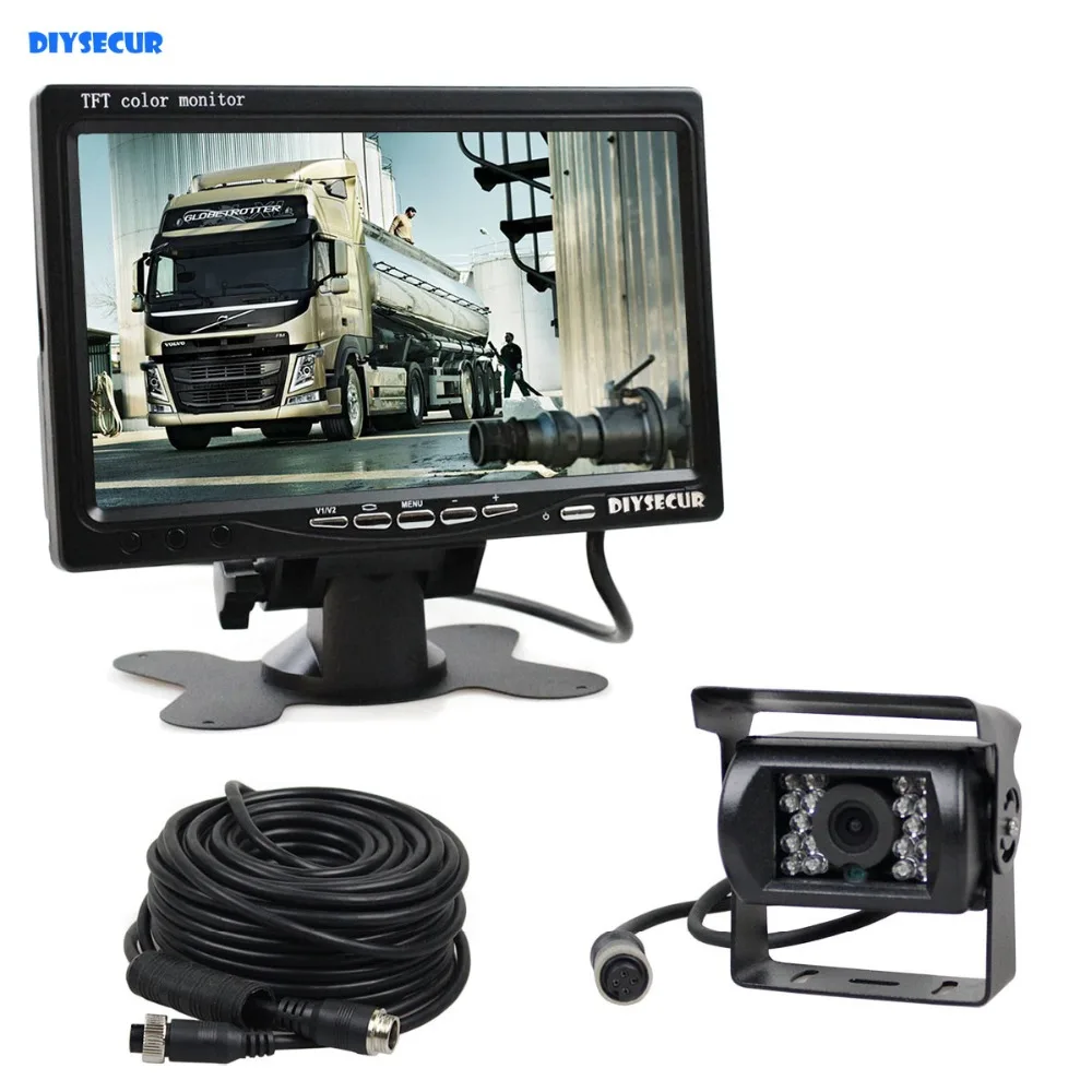 

12V-24V 7 inch TFT LCD Car Monitor + 4pin IR Night Vision CCD Rear View Camera For Bus Houseboat Truck