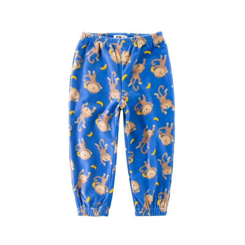 Г. хлопковая флисовая Пижама для мальчиков и девочек пижама для сна с героями мультфильмов для малышей Детская одежда пижамы детская одежда для отдыха осенние штаны - Цвет: Синий