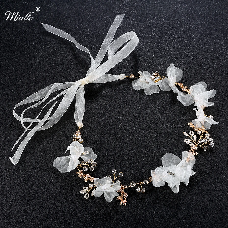 

Miallo Fashion Headbands Jewelry Wedding Party White Headpiece Accessories Bridal Hair Vine Rhinestones Crystals Women Tiaras