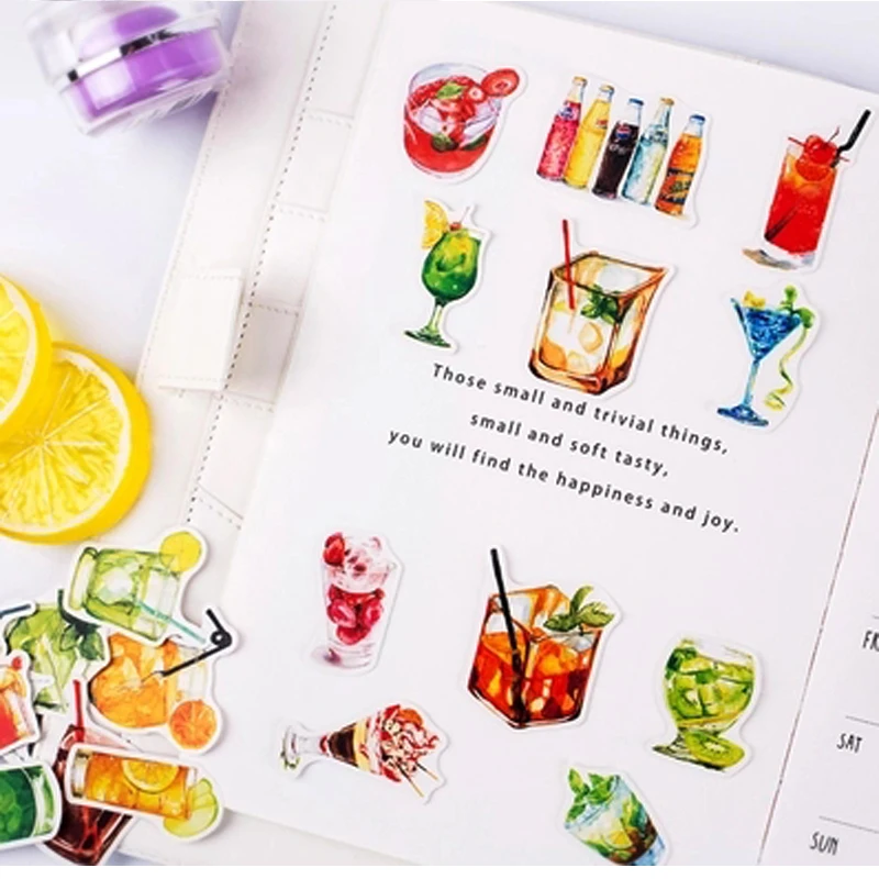 H Q холодный напиток DIY Красочные ручные книжные инструменты kawaii наклейки дневник