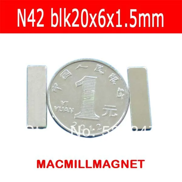 

20pcs N42 Strong Block magnet 20x6x1.5mm Magnet Rare Earth Neodymium, Free Shipping