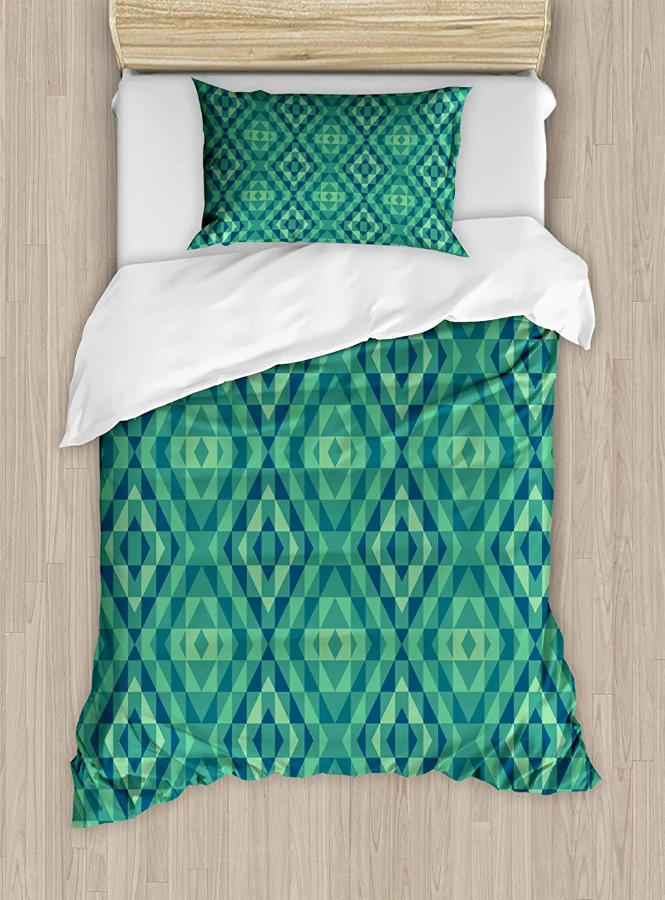 Geometric Duvet Cover Set Ethnic Design with Squares ...